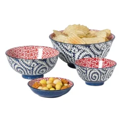 Schaaltje Amily klein - donkerblauw/rood - ø9x4.6 cm