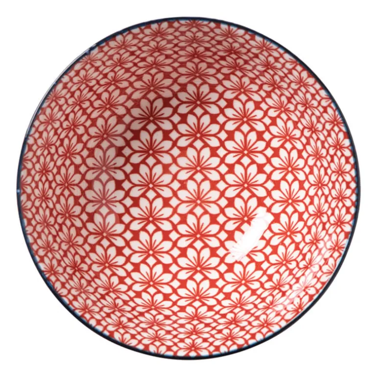 Schaaltje Amily middel - donkerblauw/rood - ø12x5.8 cm