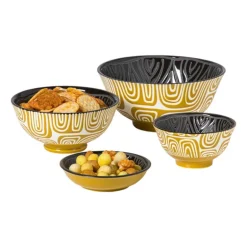 Schaaltje Amy middel - geel/blauw - ø12x5.8 cm