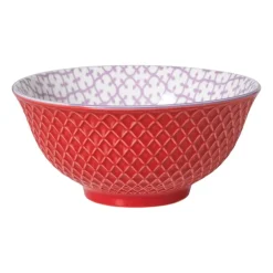 Schaaltje Anna groot - rood/grijs - ø15.5x7 cm