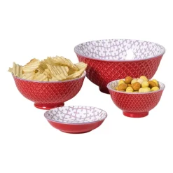 Schaaltje Anna klein - rood/grijs - ø9x4.6 cm