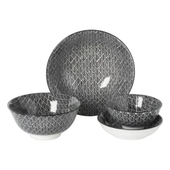 Schaaltje black print blaadjes - ø16x6.5 cm