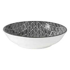 Schaaltje black print blaadjes - ø14x2.5 cm