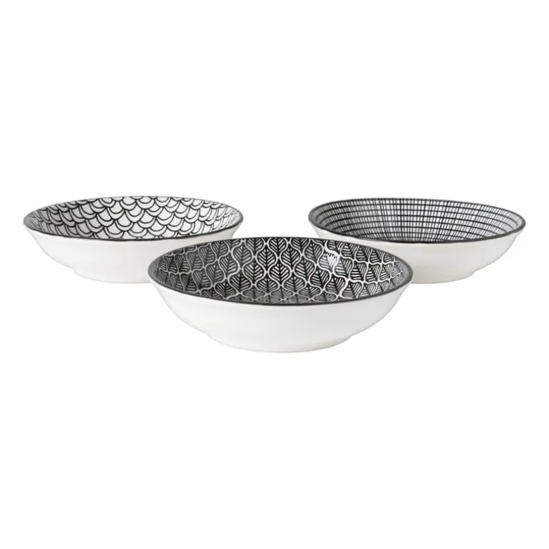 Schaaltje black print blaadjes - ø14x2.5 cm