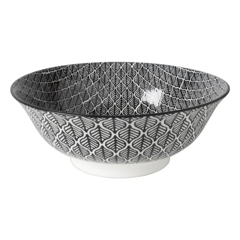 Schaaltje black print blaadjes - ø21x7 cm