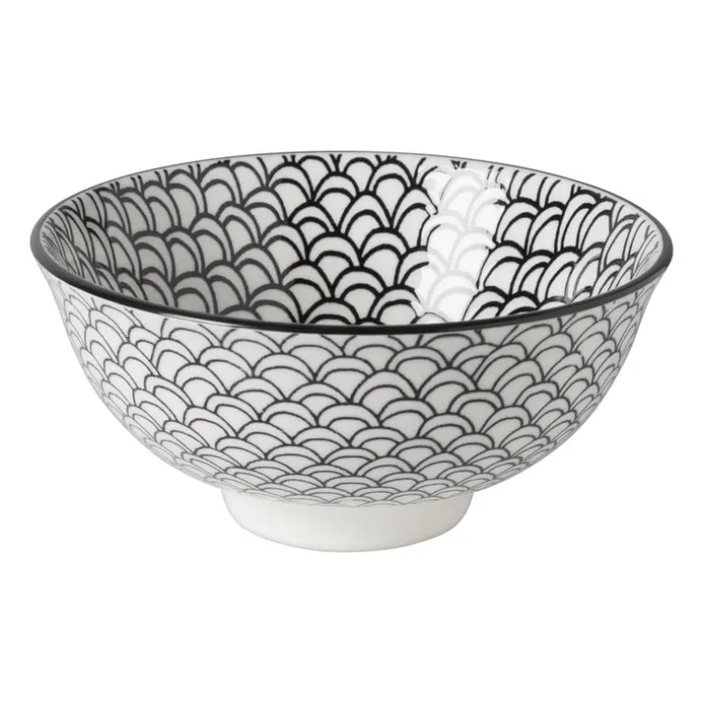 Schaaltje black print boog - ø12x6 cm