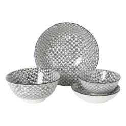 Schaaltje black print boog - ø14x2.5 cm