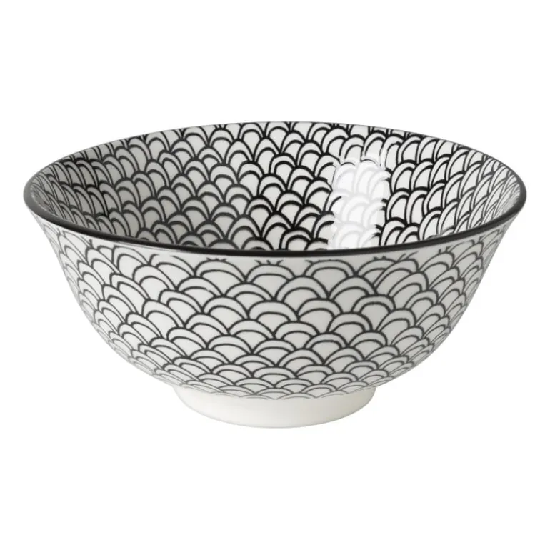 Schaaltje black print boog - ø16x6.5 cm