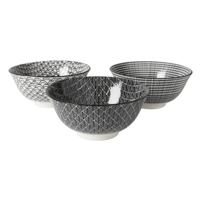 Schaaltje black print boog - ø16x6.5 cm