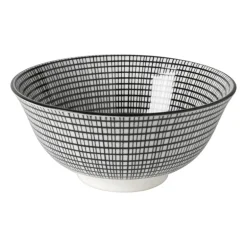 Schaaltje black print streep - ø16x6.5 cm