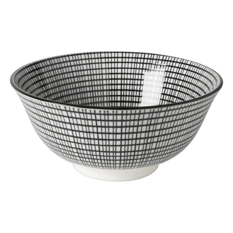 Schaaltje black print streep - ø16x6.5 cm