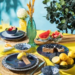 Schaaltje blue print - stripes - ⌀12 cm