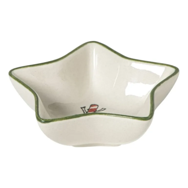 Schaaltje candy cane - wit/groen - ø8.5x3 cm