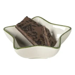 Schaaltje candy cane - wit/groen - ø8.5x3 cm