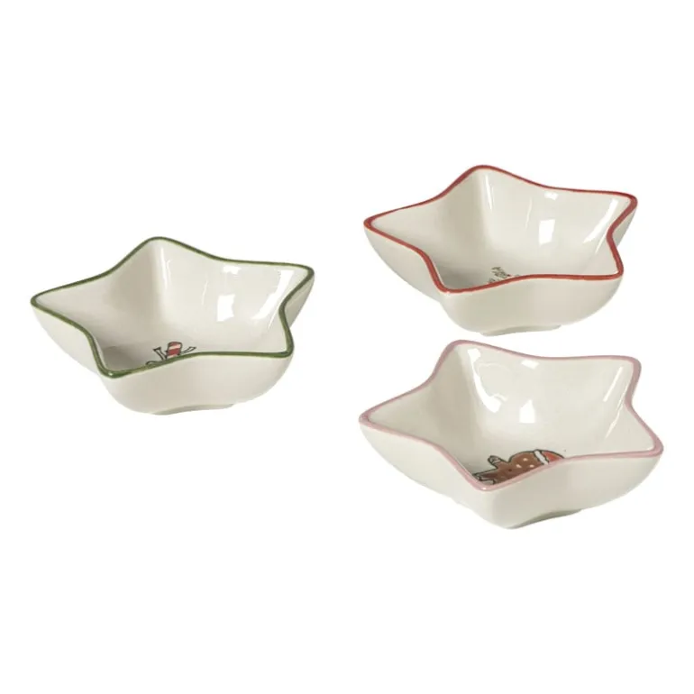 Schaaltje candy cane - wit/groen - ø8.5x3 cm