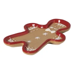 Schaaltje gingerbread mannetje - bruin/rood - 1.5x13.3x9.3 cm