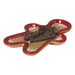 Schaaltje gingerbread mannetje - bruin/rood - 1.5x13.3x9.3 cm