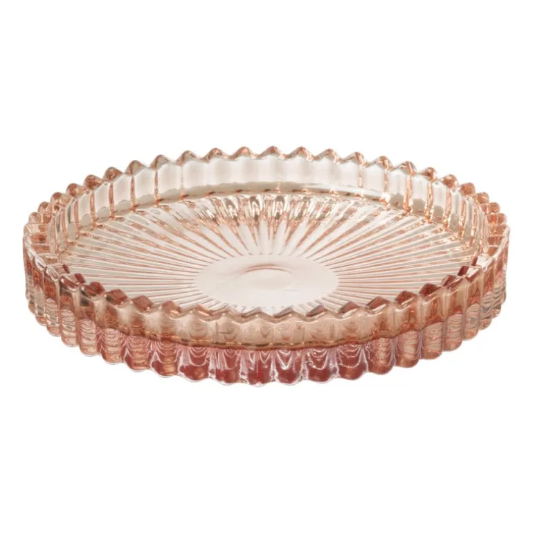 Schaaltje glas - roze - ø10x1.5 cm