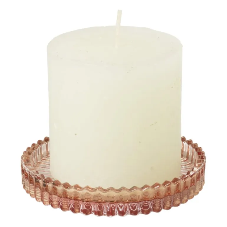 Schaaltje glas - roze - ø10x1.5 cm