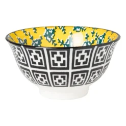 Schaaltje Leyla - geel/zwart - ø9.2x4.8 cm