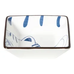 Schaaltje Mico kat klein - blauw/wit - 3x9.2x9.2 cm