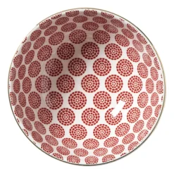 Schaaltje Mirna bloem klein - rood/wit - ø12x5.8 cm