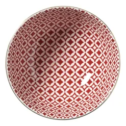 Schaaltje Mirna ruit klein - rood/wit - ø12x5.8 cm