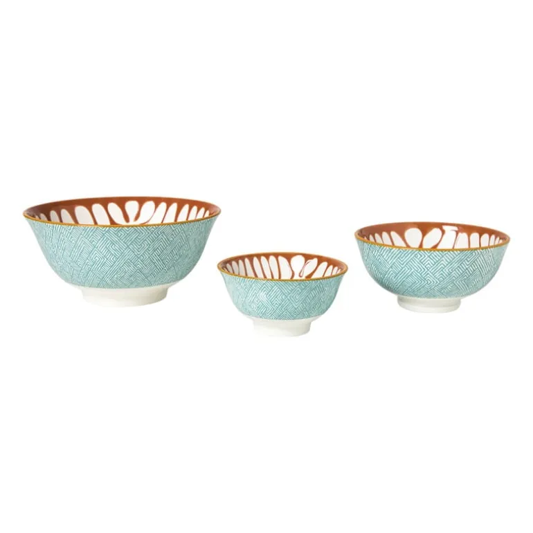 Schaaltje Nane middel - oranje/blauw - ø12.3x5.8 cm