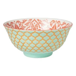 Schaaltje Nora - groen/roze - ø15.8x7.3 cm