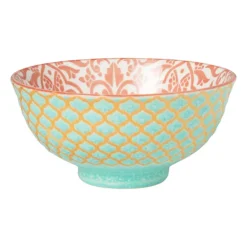 Schaaltje Nora - groen/roze - ø12.3x5.8 cm