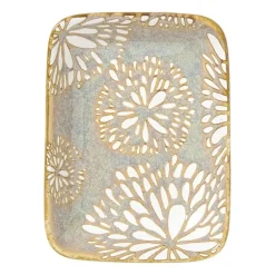 Schaaltje Nori rechthoekig - blauw/geel - 2x10x7.5 cm