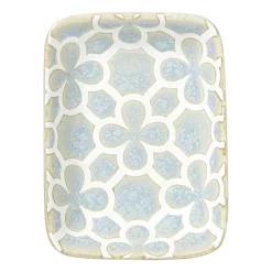 Schaaltje Nori rechthoekig - lichtblauw/wit - 2x10x7.5 cm