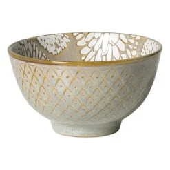 Schaaltje Nori rond - blauw/geel - ø10.5x5.8 cm