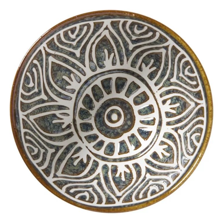 Schaaltje Nori rond - blauw/bruin - ø10.5x5.8 cm