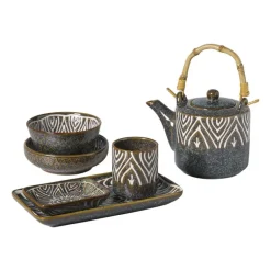 Schaaltje Nori rond - blauw/bruin - ø10.5x5.8 cm