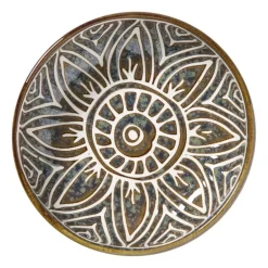 Schaaltje Nori rond - blauw/bruin - ø12x3.5 cm