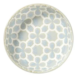 Schaaltje Nori rond - lichtblauw/wit - ø12x3.5 cm