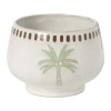 Schaaltje palmboom - beige/groen - ø11.15x8.5 cm