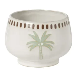 Schaaltje palmboom - beige/groen - ø11.15x8.5 cm