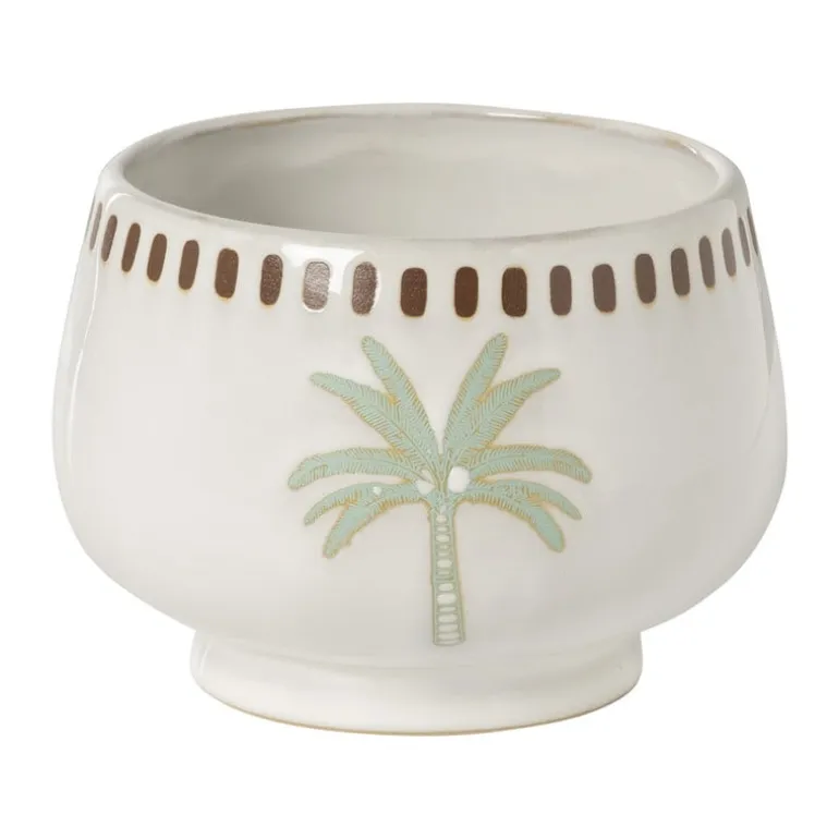 Schaaltje palmboom - beige/groen - ø11.15x8.5 cm