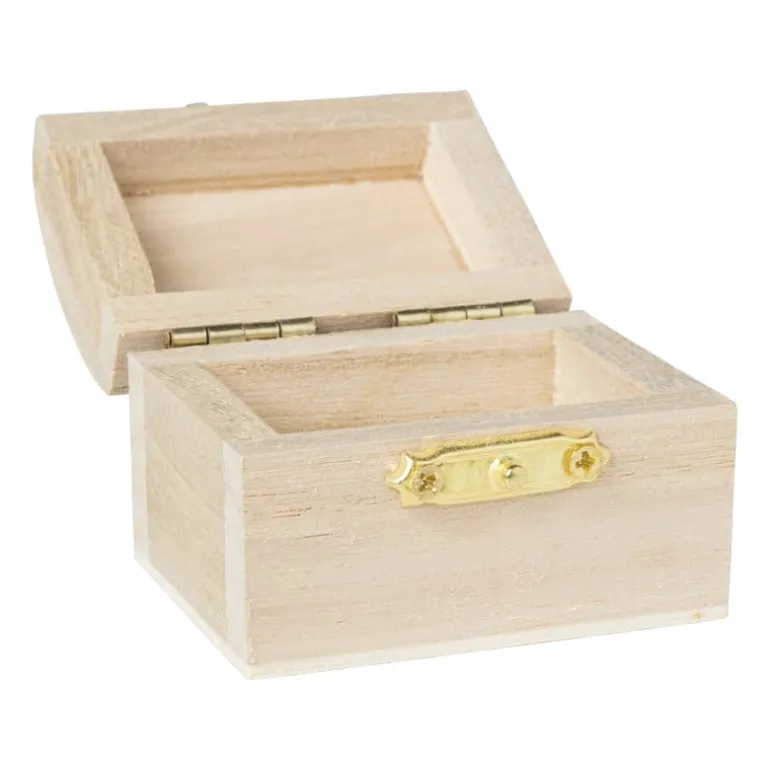 Schatkistje - hout - 6x4.5x4.5 cm