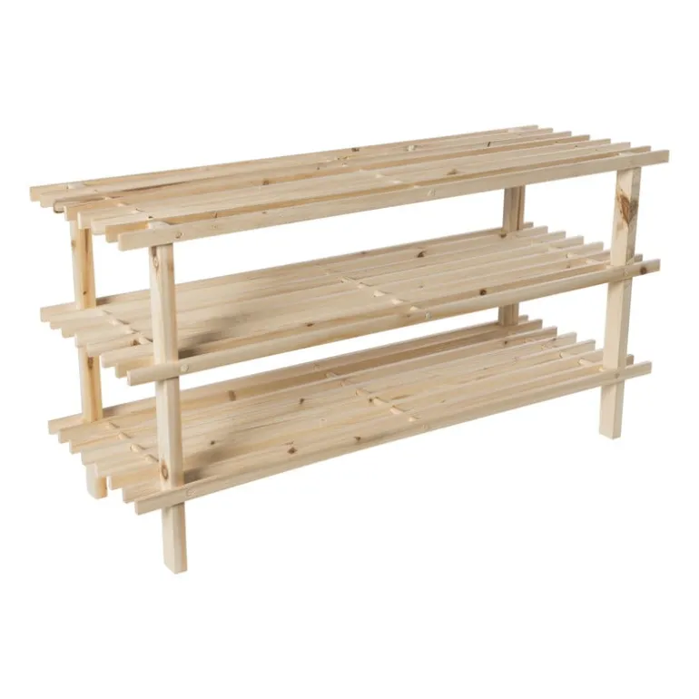 Schoenenrek 3-laags - hout - 40x77x26 cm