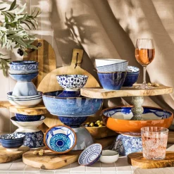 Schoteltje blue print - diamonds - ⌀9.5 cm