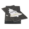 Servet merry christmas vouw - zwart - 33x33 cm