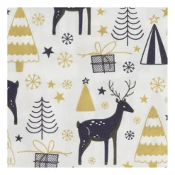 Servet rendier - wit - 33x33 cm