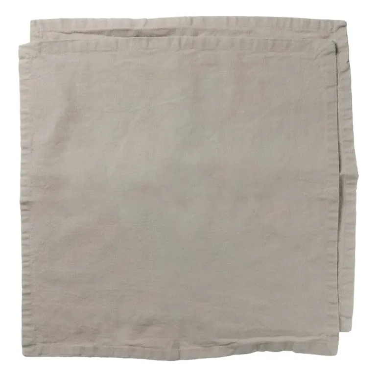 Servet zand - taupe - set van 2 - 40x40 cm