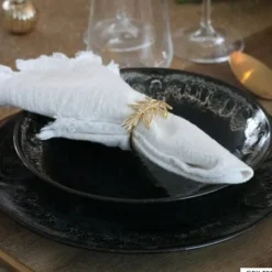 Servetring Leafs - goudkleurig - ø4x3.5 cm