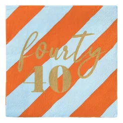 Servetten 40 jaar - blauw - set van 20