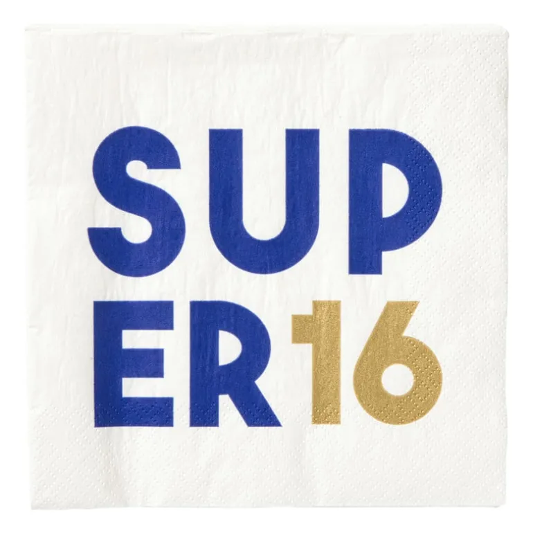 Servetten 16 jaar - blauw - set van 20