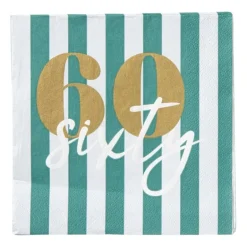 Servetten 60 jaar - groen - set van 20
